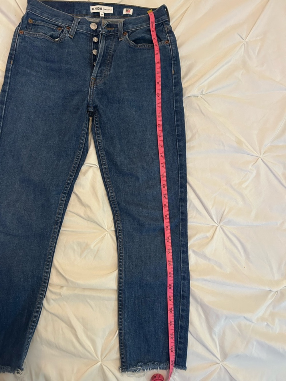 Re/Done High Rise Jeans - Dark Blue 90’s High Rise ankle crop. Size 26. - Picture 9 of 14